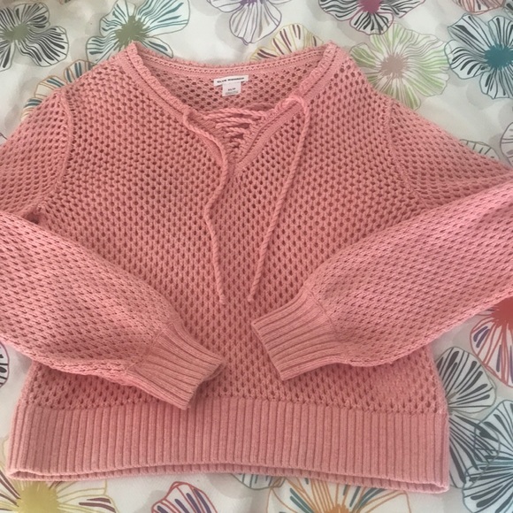 Club Monaco XS salmon top tie up 100% cotton salmon - Picture 2 of 6